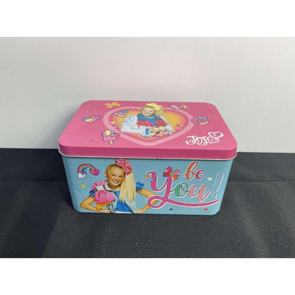 JoJo Siwa Other - JoJo Siwa Tin Box Storage Container Pink Blue‎ Be You Shine Your Light